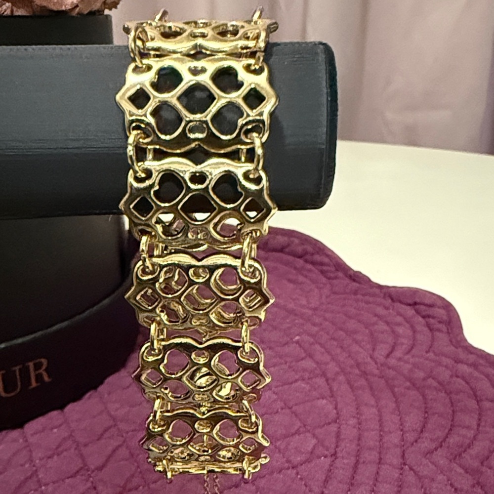 Gold-Tone Filigree Link Bracelet